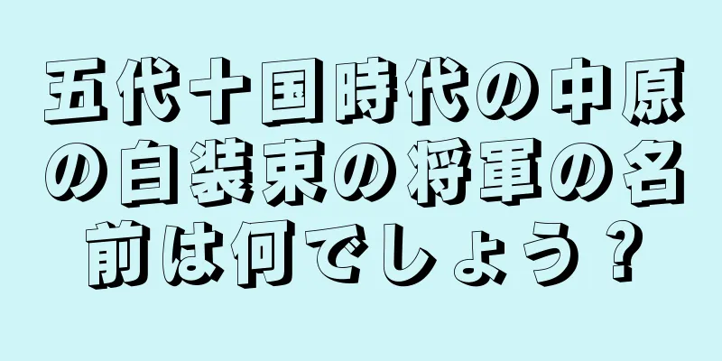 五代十国時代の中原の白装束の将軍の名前は何でしょう？