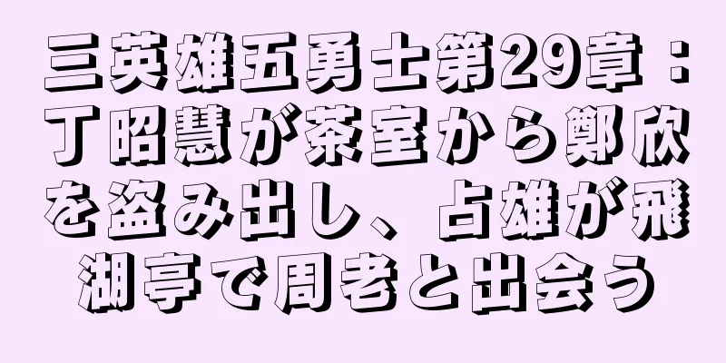 三英雄五勇士第29章：丁昭慧が茶室から鄭欣を盗み出し、占雄が飛湖亭で周老と出会う