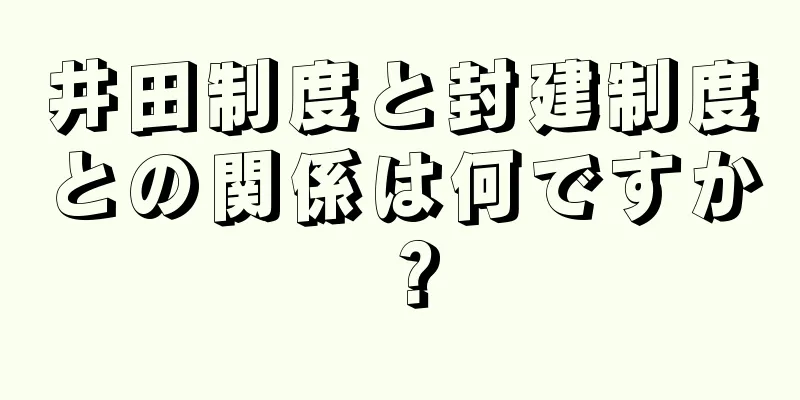 井田制度と封建制度との関係は何ですか？