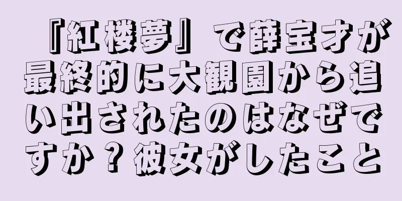 『紅楼夢』で薛宝才が最終的に大観園から追い出されたのはなぜですか？彼女がしたこと