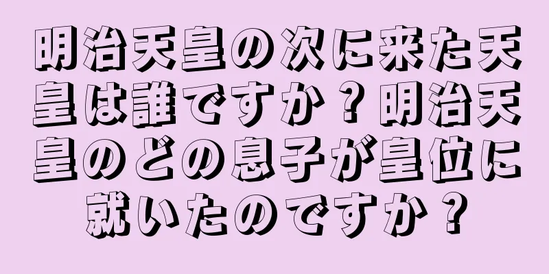 明治天皇の次に来た天皇は誰ですか？明治天皇のどの息子が皇位に就いたのですか？