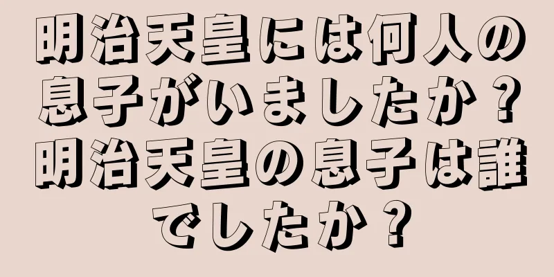 明治天皇には何人の息子がいましたか？明治天皇の息子は誰でしたか？