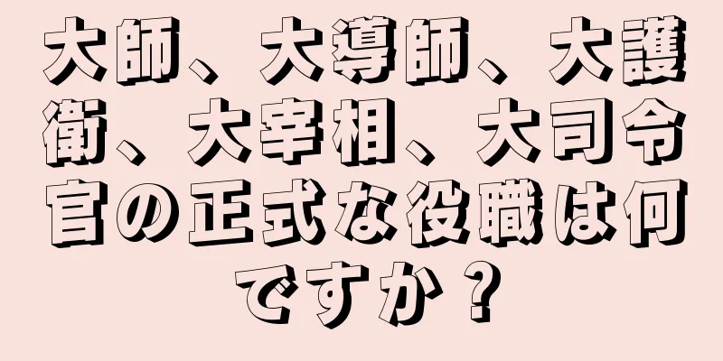 大師、大導師、大護衛、大宰相、大司令官の正式な役職は何ですか？