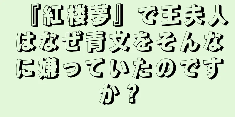 『紅楼夢』で王夫人はなぜ青文をそんなに嫌っていたのですか？
