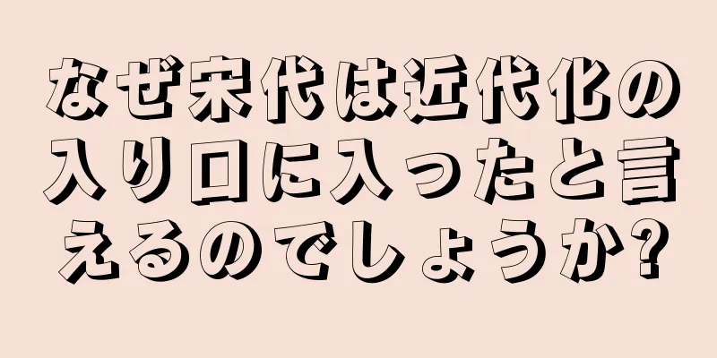 なぜ宋代は近代化の入り口に入ったと言えるのでしょうか?