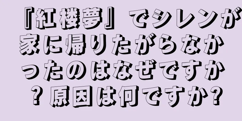 『紅楼夢』でシレンが家に帰りたがらなかったのはなぜですか？原因は何ですか?