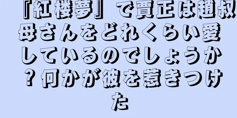 『紅楼夢』で賈正は趙叔母さんをどれくらい愛しているのでしょうか？何かが彼を惹きつけた