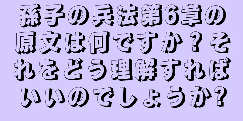 孫子の兵法第6章の原文は何ですか？それをどう理解すればいいのでしょうか?