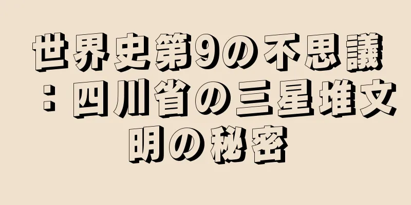 世界史第9の不思議：四川省の三星堆文明の秘密