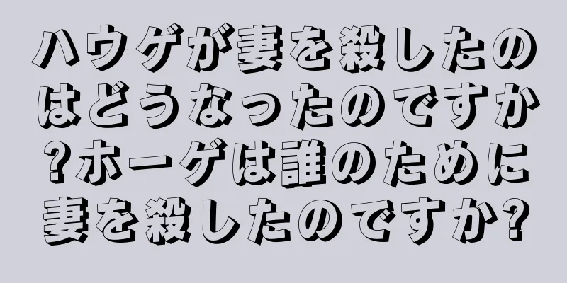 ハウゲが妻を殺したのはどうなったのですか?ホーゲは誰のために妻を殺したのですか?