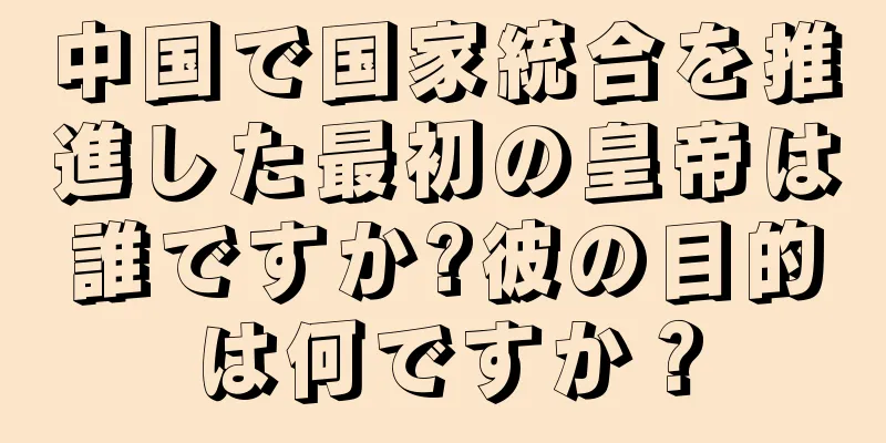 中国で国家統合を推進した最初の皇帝は誰ですか?彼の目的は何ですか？