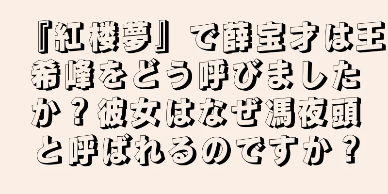 『紅楼夢』で薛宝才は王希峰をどう呼びましたか？彼女はなぜ馮夜頭と呼ばれるのですか？