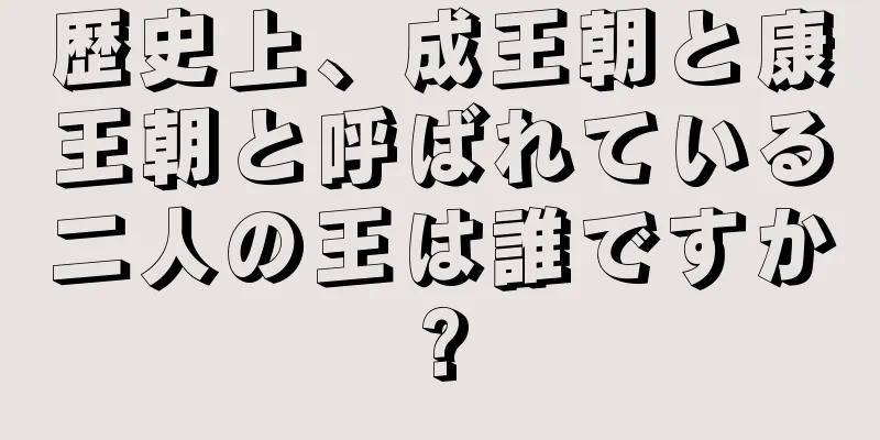 歴史上、成王朝と康王朝と呼ばれている二人の王は誰ですか?