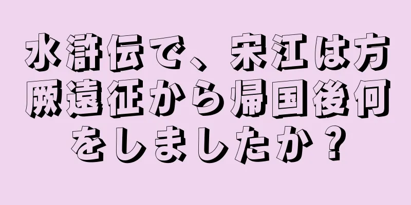 水滸伝で、宋江は方厥遠征から帰国後何をしましたか？