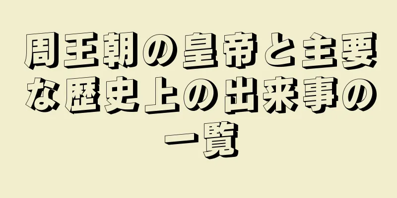 周王朝の皇帝と主要な歴史上の出来事の一覧