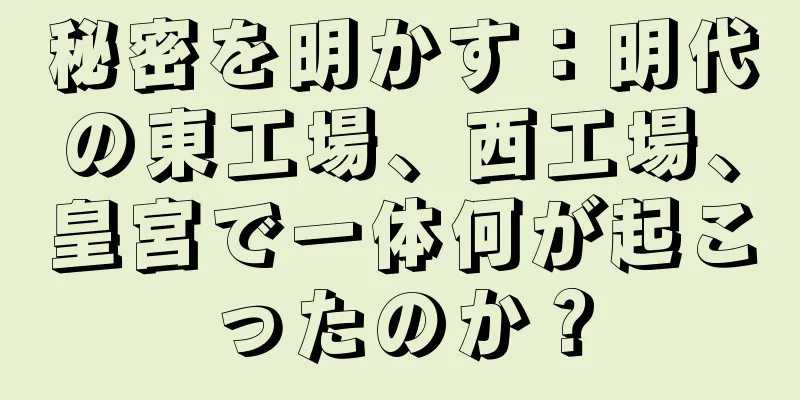 秘密を明かす：明代の東工場、西工場、皇宮で一体何が起こったのか？