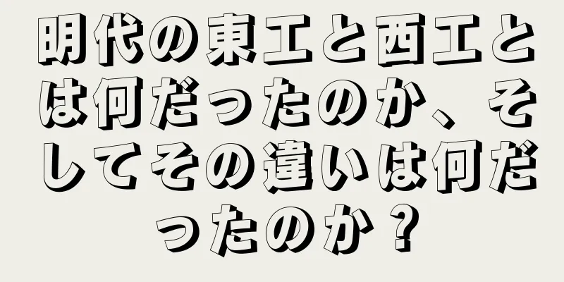 明代の東工と西工とは何だったのか、そしてその違いは何だったのか？
