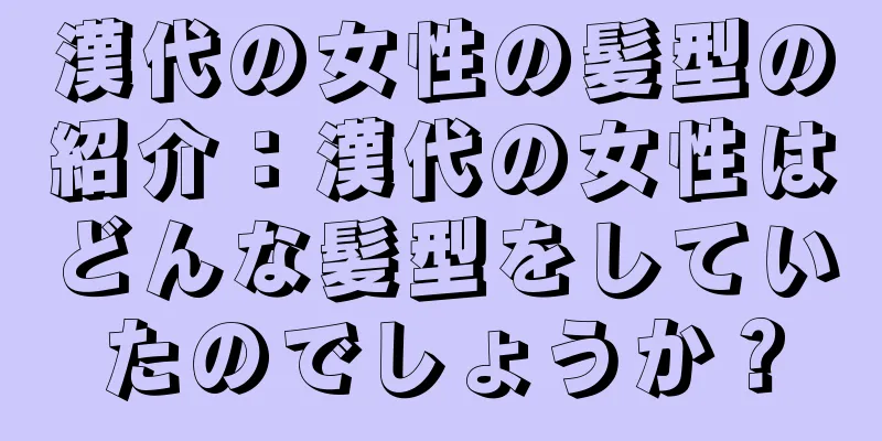 漢代の女性の髪型の紹介：漢代の女性はどんな髪型をしていたのでしょうか？