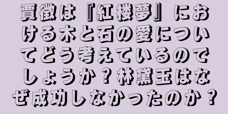 賈徴は『紅楼夢』における木と石の愛についてどう考えているのでしょうか？林黛玉はなぜ成功しなかったのか？