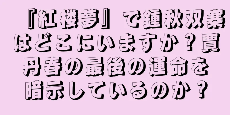 『紅楼夢』で鍾秋双寨はどこにいますか？賈丹春の最後の運命を暗示しているのか？