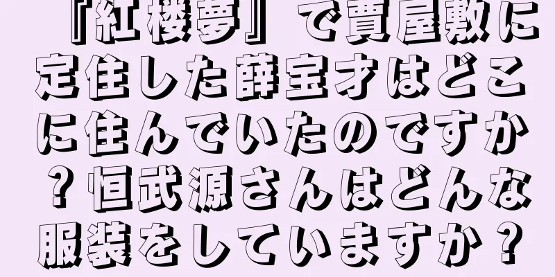 『紅楼夢』で賈屋敷に定住した薛宝才はどこに住んでいたのですか？恒武源さんはどんな服装をしていますか？