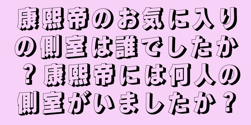 康熙帝のお気に入りの側室は誰でしたか？康熙帝には何人の側室がいましたか？