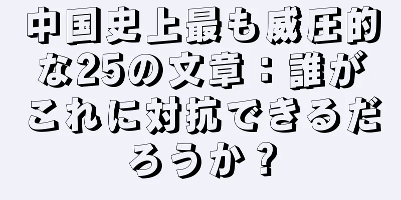 中国史上最も威圧的な25の文章：誰がこれに対抗できるだろうか？