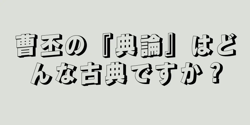 曹丕の『典論』はどんな古典ですか？