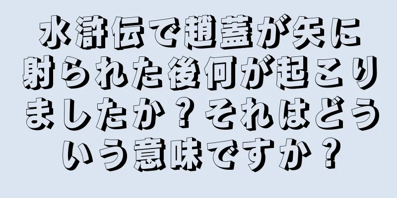 水滸伝で趙蓋が矢に射られた後何が起こりましたか？それはどういう意味ですか？