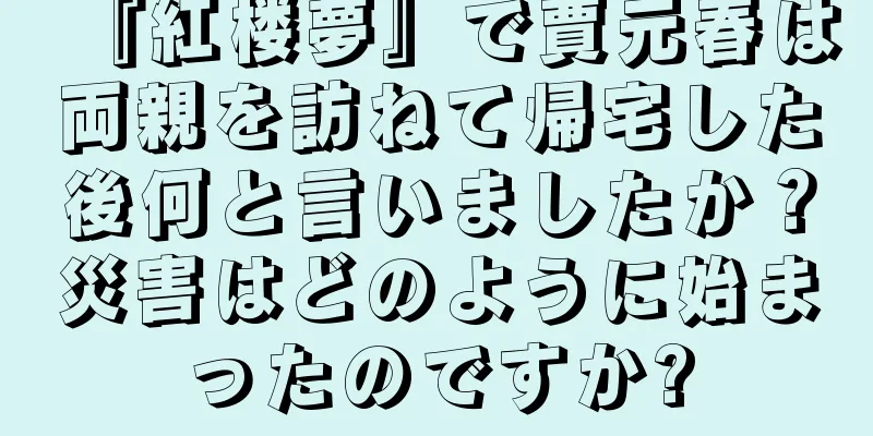 『紅楼夢』で賈元春は両親を訪ねて帰宅した後何と言いましたか？災害はどのように始まったのですか?