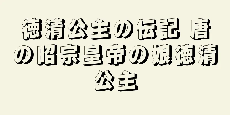 徳清公主の伝記 唐の昭宗皇帝の娘徳清公主