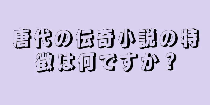 唐代の伝奇小説の特徴は何ですか？
