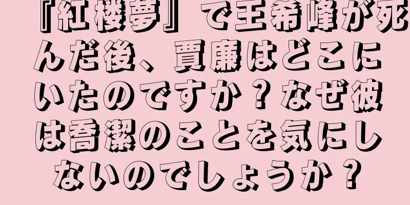 『紅楼夢』で王希峰が死んだ後、賈廉はどこにいたのですか？なぜ彼は喬潔のことを気にしないのでしょうか？