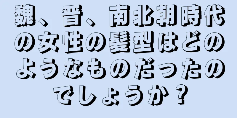 魏、晋、南北朝時代の女性の髪型はどのようなものだったのでしょうか？