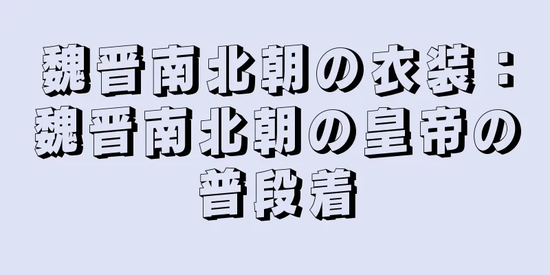 魏晋南北朝の衣装：魏晋南北朝の皇帝の普段着
