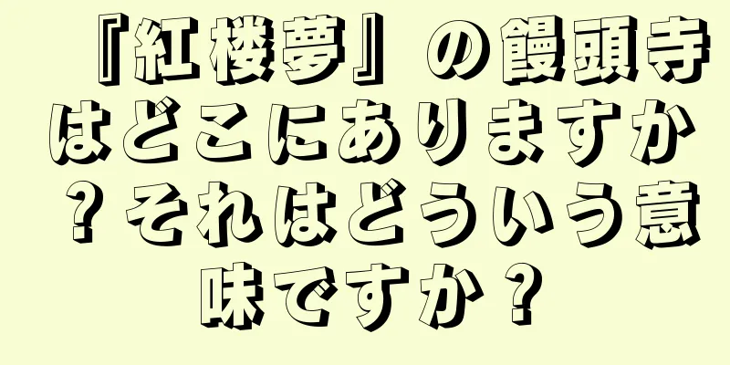 『紅楼夢』の饅頭寺はどこにありますか？それはどういう意味ですか？