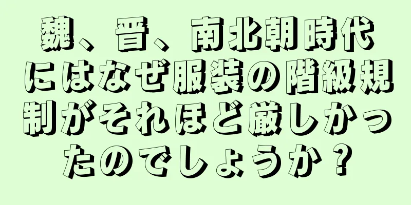 魏、晋、南北朝時代にはなぜ服装の階級規制がそれほど厳しかったのでしょうか？