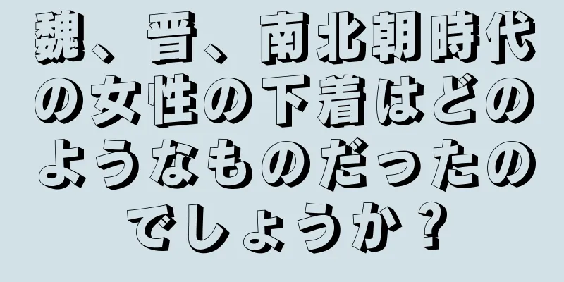 魏、晋、南北朝時代の女性の下着はどのようなものだったのでしょうか？