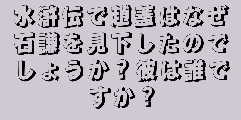 水滸伝で趙蓋はなぜ石謙を見下したのでしょうか？彼は誰ですか？
