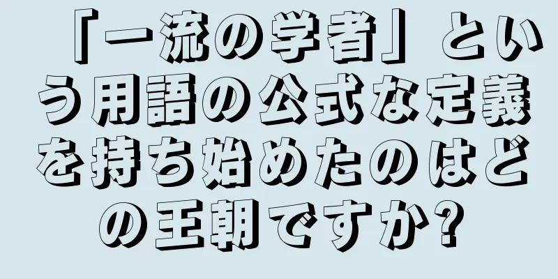 「一流の学者」という用語の公式な定義を持ち始めたのはどの王朝ですか?