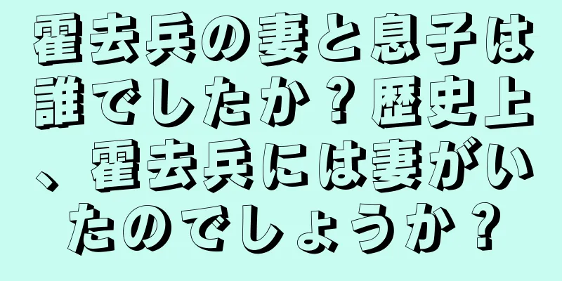 霍去兵の妻と息子は誰でしたか？歴史上、霍去兵には妻がいたのでしょうか？