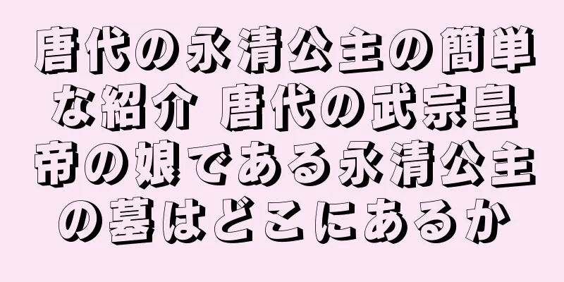唐代の永清公主の簡単な紹介 唐代の武宗皇帝の娘である永清公主の墓はどこにあるか