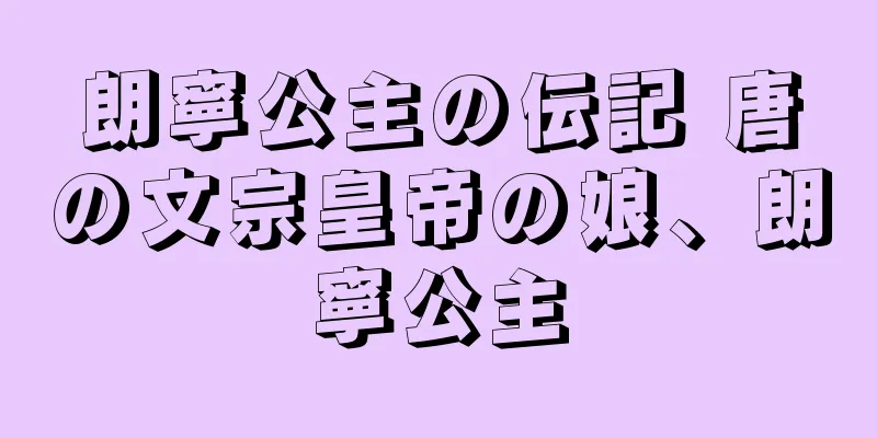 朗寧公主の伝記 唐の文宗皇帝の娘、朗寧公主