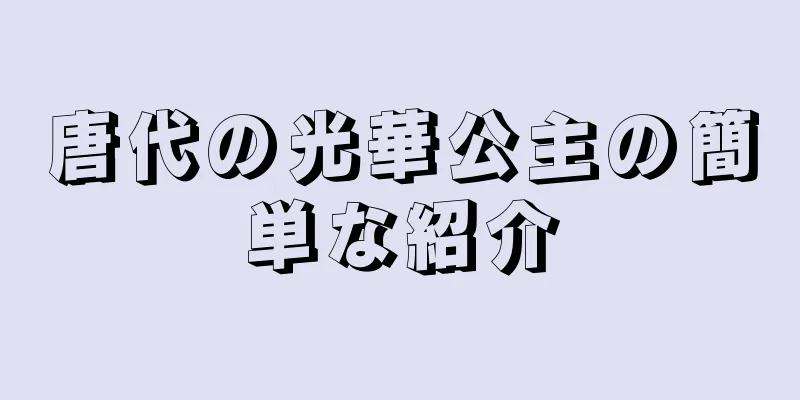唐代の光華公主の簡単な紹介