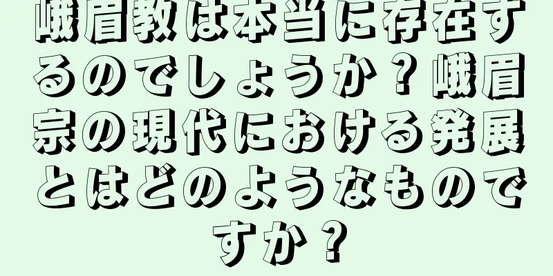 峨眉教は本当に存在するのでしょうか？峨眉宗の現代における発展とはどのようなものですか？