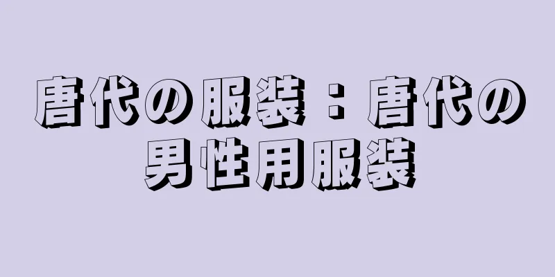 唐代の服装：唐代の男性用服装