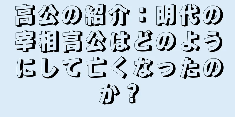 高公の紹介：明代の宰相高公はどのようにして亡くなったのか？