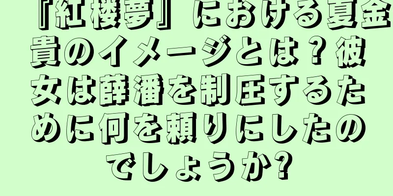 『紅楼夢』における夏金貴のイメージとは？彼女は薛潘を制圧するために何を頼りにしたのでしょうか?