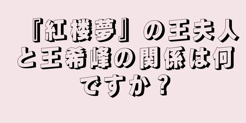 『紅楼夢』の王夫人と王希峰の関係は何ですか？