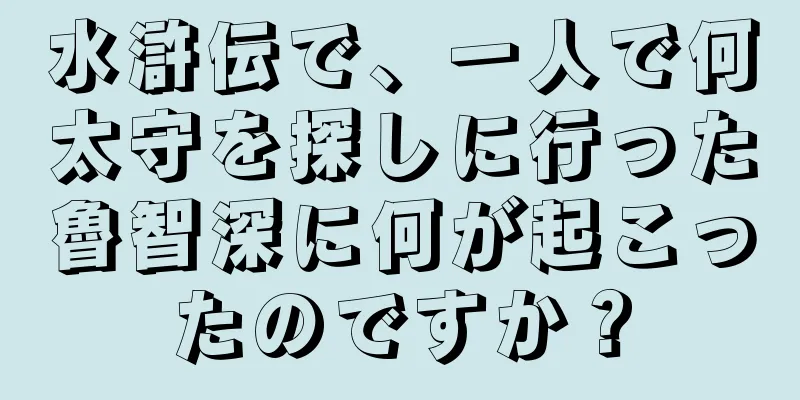 水滸伝で、一人で何太守を探しに行った魯智深に何が起こったのですか？
